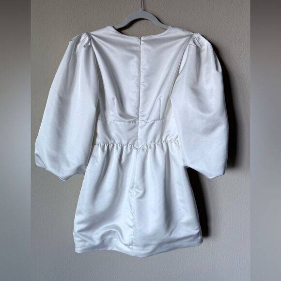 Reformation Weslan Mini White Dress Ivory Size 6 - Picture 7 of 10